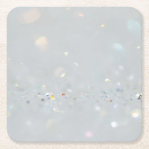 Silver Stone Gary Gold Marble Purple Glitter Square Paper Coaster