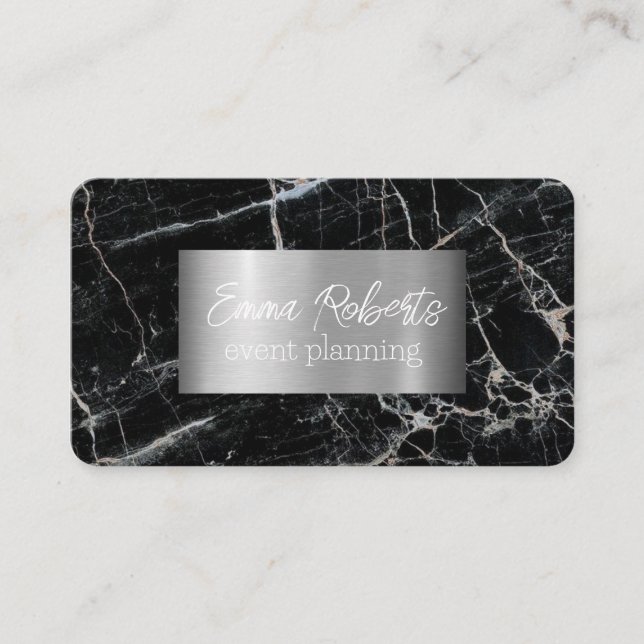 Silver Stone Marble Classical Shining Business Card (Front)