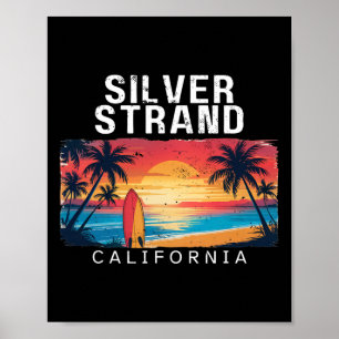 Silver Strand Beach California Men Women Surfing _ Poster