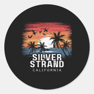 Silver Strand Beach California Surfing Surfer _1 Classic Round Sticker