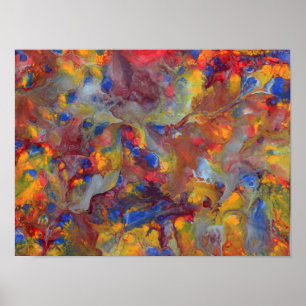 Silver Streak Abstract Acrylic Painting Photo Poster