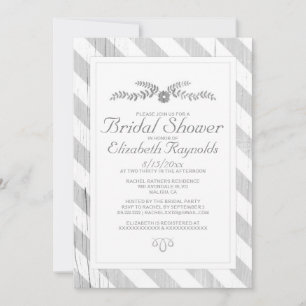 Silver Stripes Bridal Shower Invitations