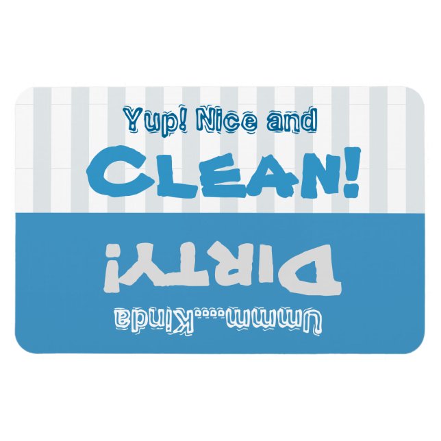Silver Stripes Clean Dirty Dishwasher X301D Magnet (Horizontal)