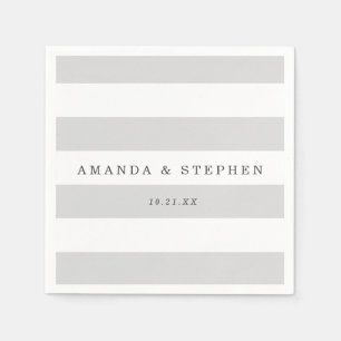 Silver Stripes Wedding Napkin
