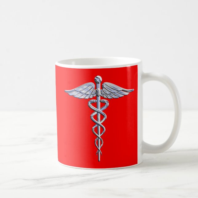 Silver Style Caduceus Medical Symbol League Coffee Mug (Right)