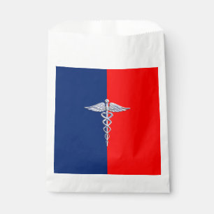 Silver Style Caduceus Medical Symbol League Favour Bags