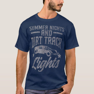 Silver Summer Nights Dirt Track Lights Fun Racing  T-Shirt