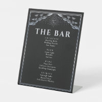 Silver Sun and Moon Tarot Card Wedding Bar Menu
