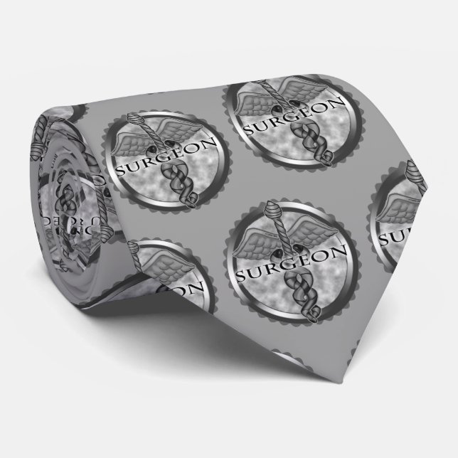 Silver surgeon tie (Rolled)