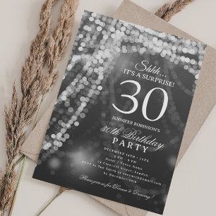 Silver Surprise 30th Birthday Party Invitation