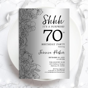 Silver Surprise 70th Birthday Invitation