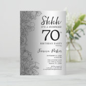 Silver Surprise 70th Birthday Invitation (Standing Front)