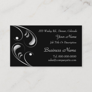 Silver Swirl Design Business Card Templates