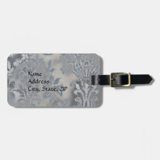 Silver swirl luggage tag