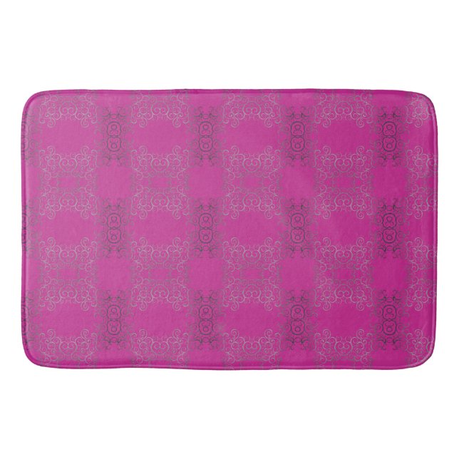 Silver Swirls Arabesque Bath Mat (Front)