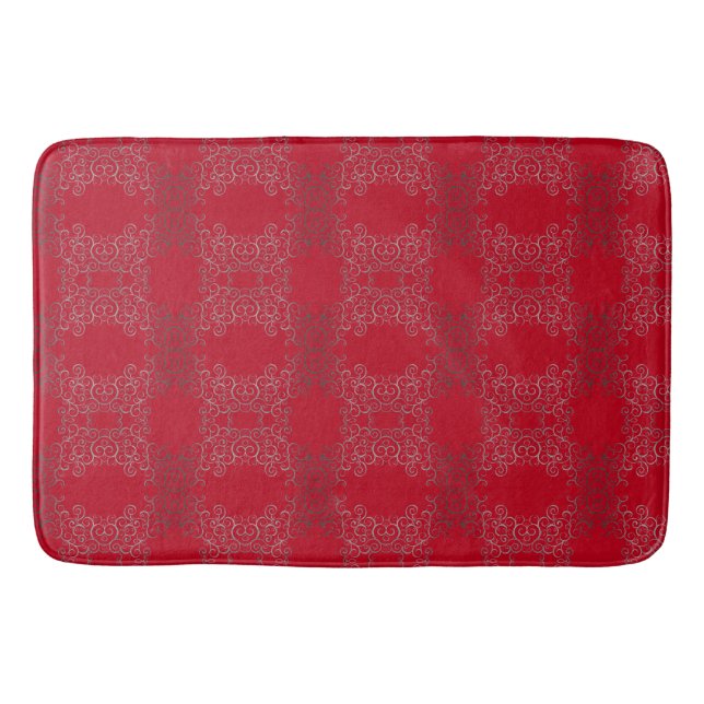 Silver Swirls Arabesque Bath Mat (Front)
