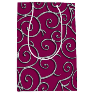 silver swirls medium gift bag