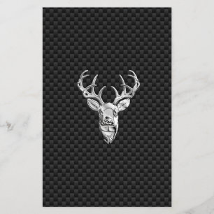 Silver Symbolic Deer on Carbon Fibre Style Print Flyer