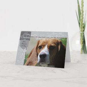 Silver Tab & Flourish Christmas Photo Holiday Card