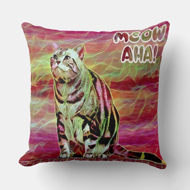 Silver Tabby Cat Cushion (Front)