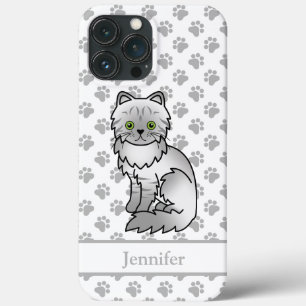 Silver Tabby Chinchilla Grey Persian Cat & Name iPhone 13 Pro Max Case
