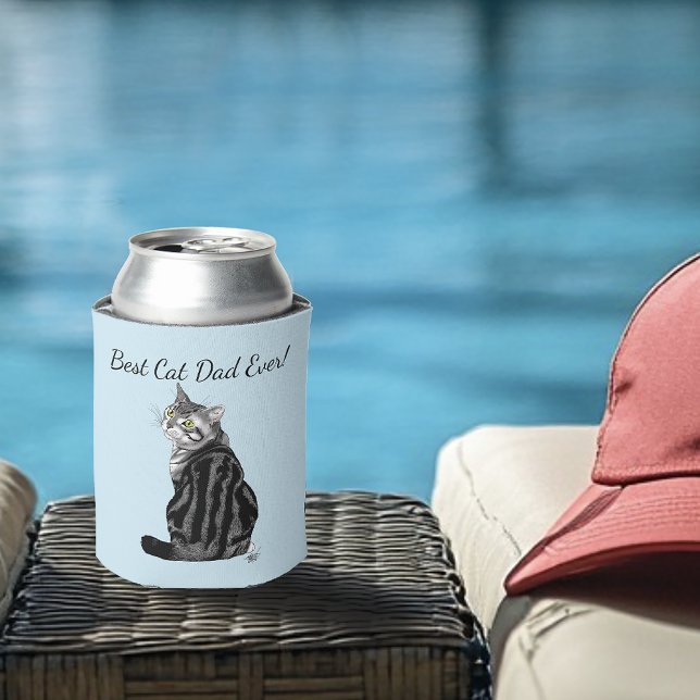Silver Tabby Father's Day Can Cooler (Creator Uploaded)