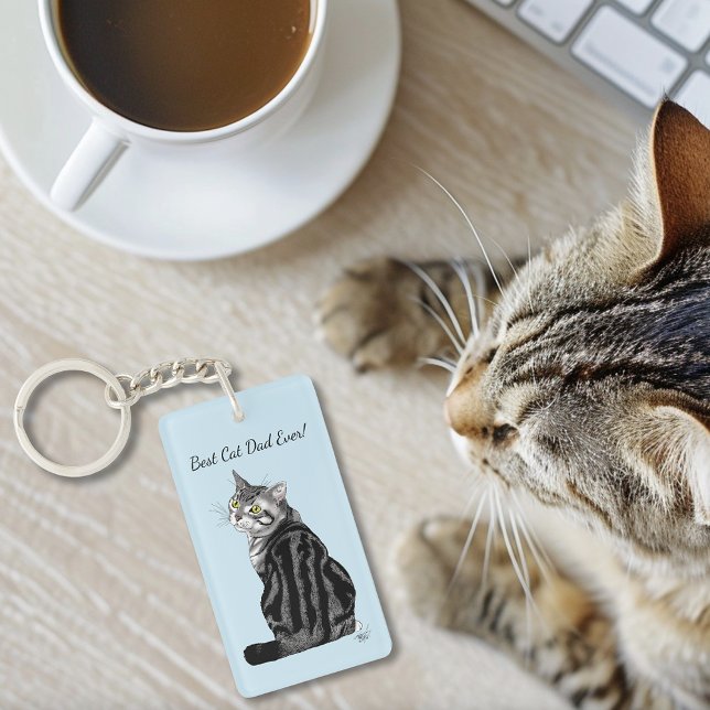 Silver Tabby Father's Day Key Ring (Creator Uploaded)