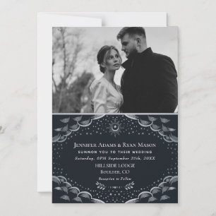 Silver Tarot Card Wedding Magnetic Photo Card
