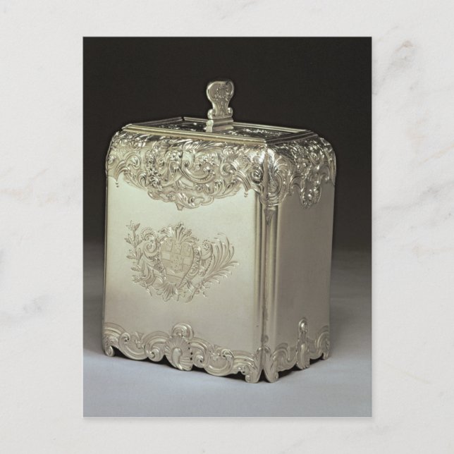 Silver tea canister by Paul de Lamerie Postcard (Front)