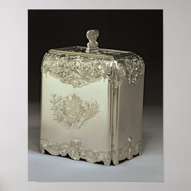 Silver tea canister by Paul de Lamerie Poster (Front)