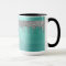 Silver Teal Glitter Brushed Metal Monogram Name