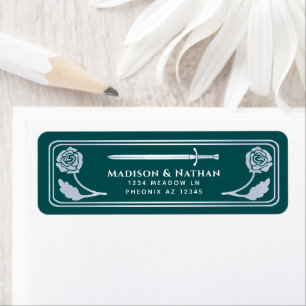 Silver Teal Royal Mediaeval Fantasy Sword Wedding