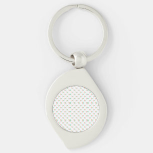 Silver teardrop keychain with a circular insert