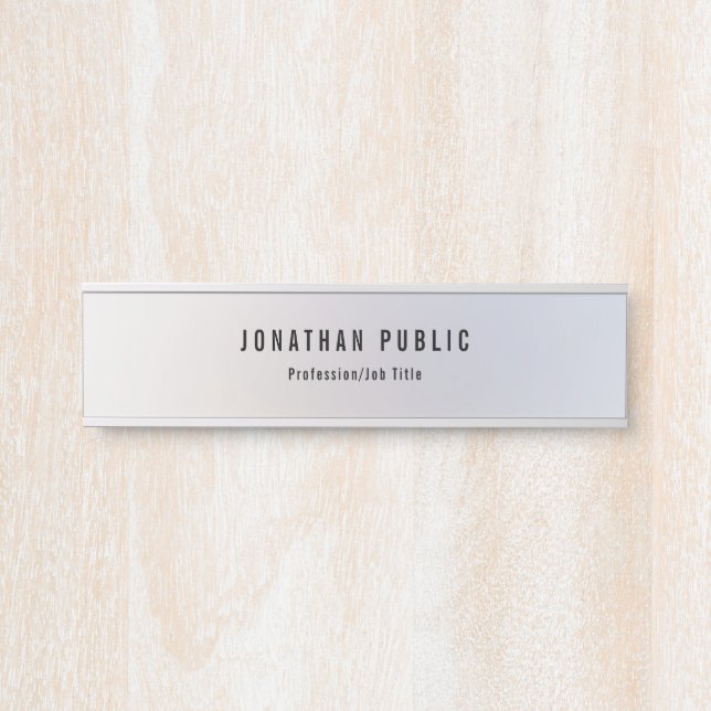 Silver Template Modern Professional Elegant Door Sign (Front)