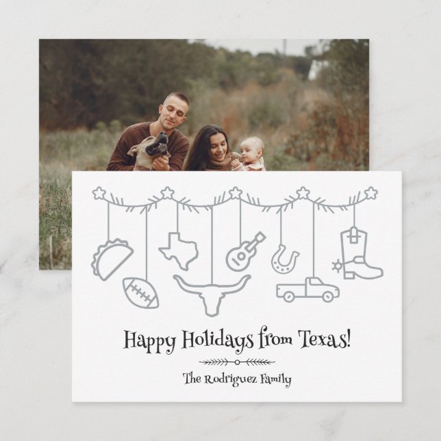 Silver Texas Holiday Hanging Icons (Front/Back)