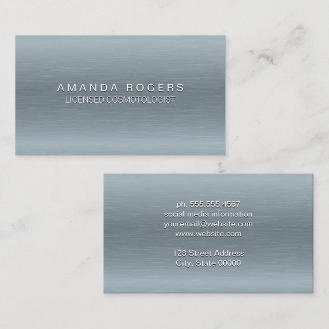 Silver Texture Background Business Card (Front/Back)
