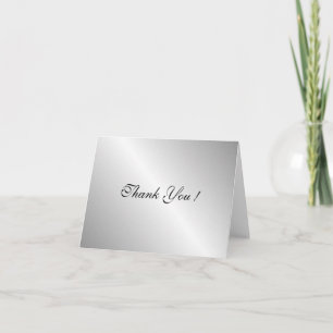 Silver Thank You Card Blank Inside