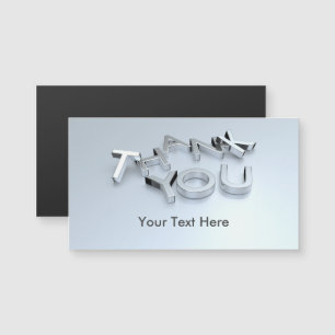 Silver Thank You Custom Magnetic Cards