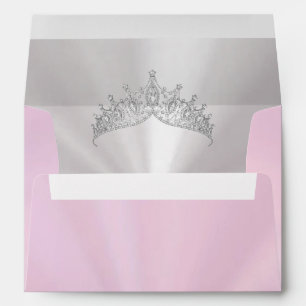 Silver Tiara on Pastel Pink Envelope