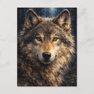 Silver Timber   Wolf Wildlife Art   Postcard