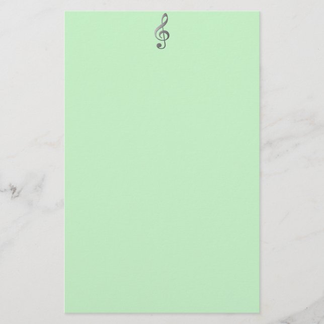"silver" treble clef cards, giftwrap stationery (Front)
