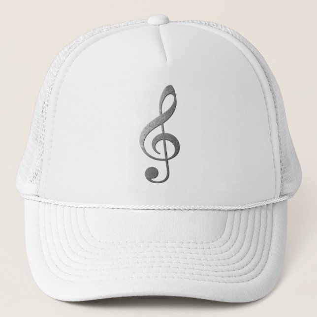 silver treble clef trucker hat (Front)