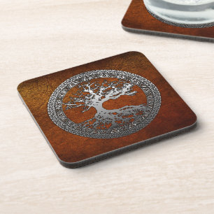 Silver Tree of Life Coaster