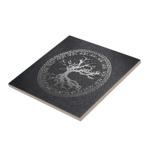 Silver Tree of Life Tile