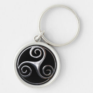 Silver Triskelion Key Ring