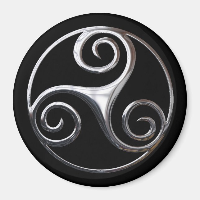 Silver Triskelion Magnet (Front)