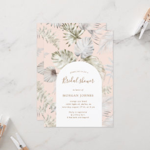 Silver Tropical Foliage Bridal Shower Invitation