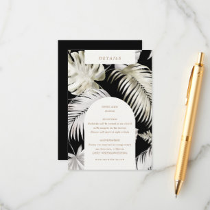 Silver Tropical Foliage Reception Details Enclosure Card