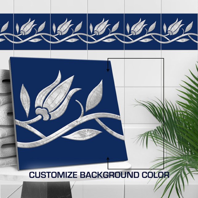 Silver Turkish tulip Seamless Border  Tile (Creator Uploaded)