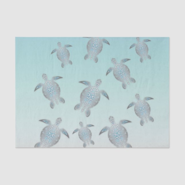 Silver Turtles Beach Style Tissue Paper (Front)